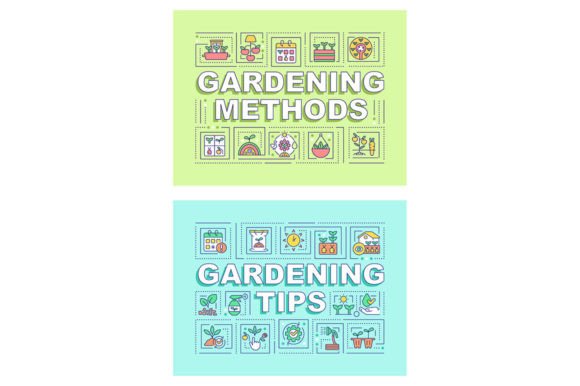Download Gardening Tips Word Concept Banner Set - Concept banner Collection